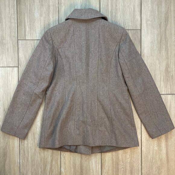 London Fog Wool Blend Peacoat Jacket Women’s Medium Brown Button Front Coat - Picture 2 of 6